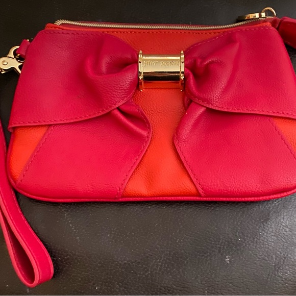 Betsey Johnson Handbags - NWOT Betsey Johnson red bow orange bag Valentines Day